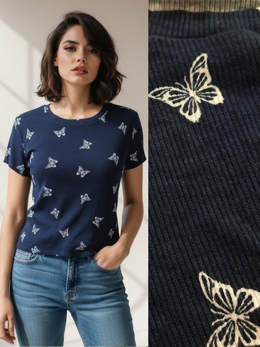 Y2K butterfly tee - No Boundaries brand